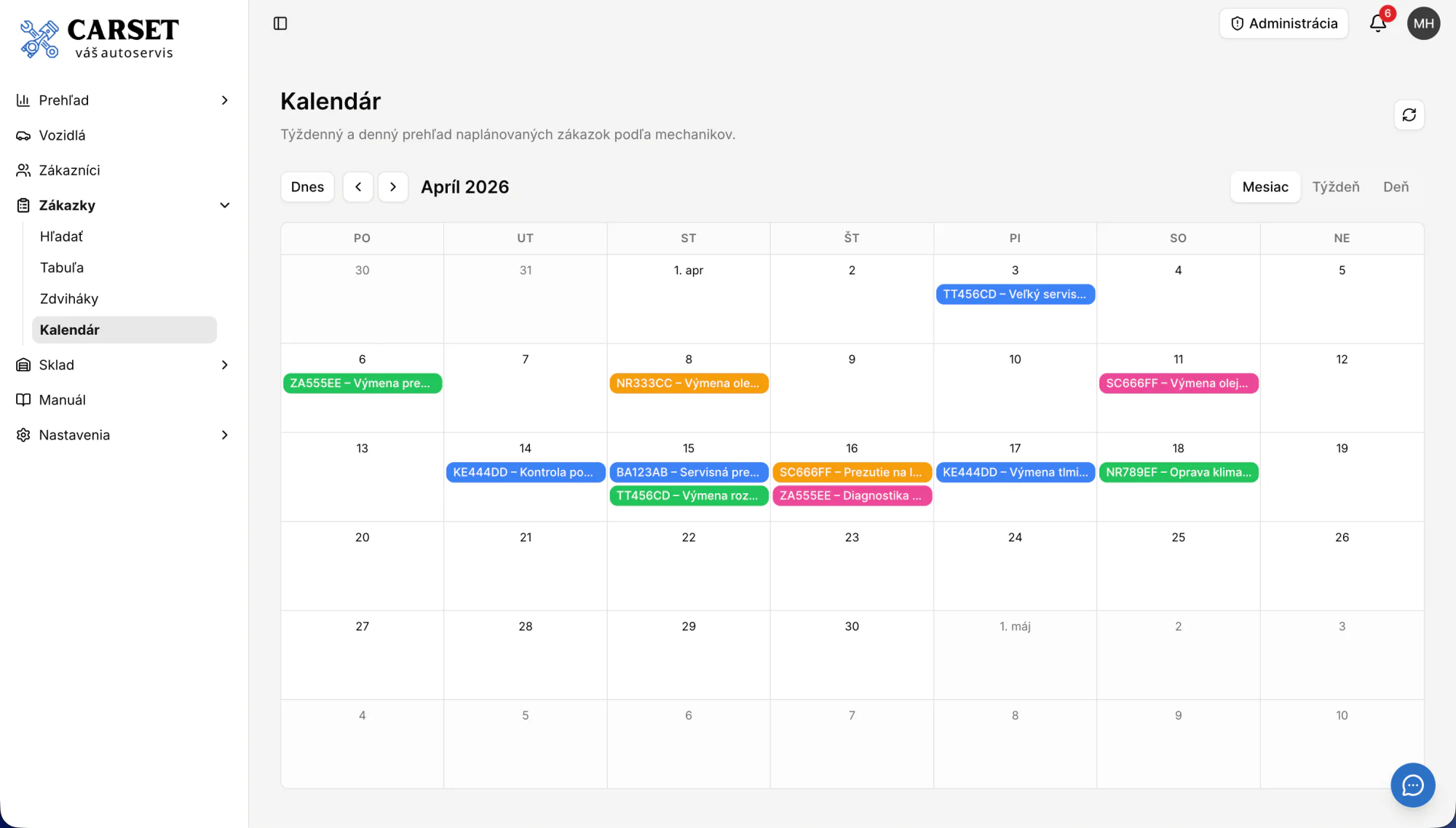 Calendar View